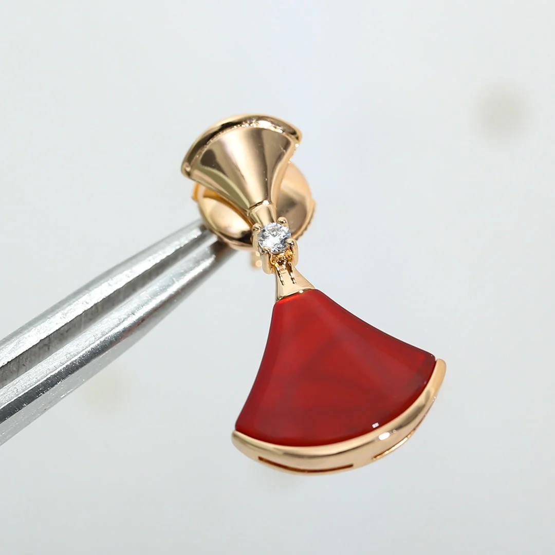 [BV]DREAM Carnelian PINK GOLD EARRINGS