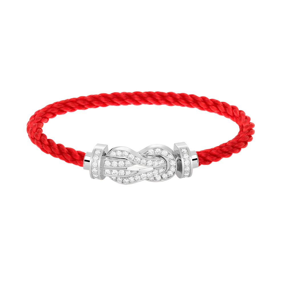 [FE]CHANCE LARGE 8 FIGURE BUCKLE FULL DIAMOND BRACELET SILVER