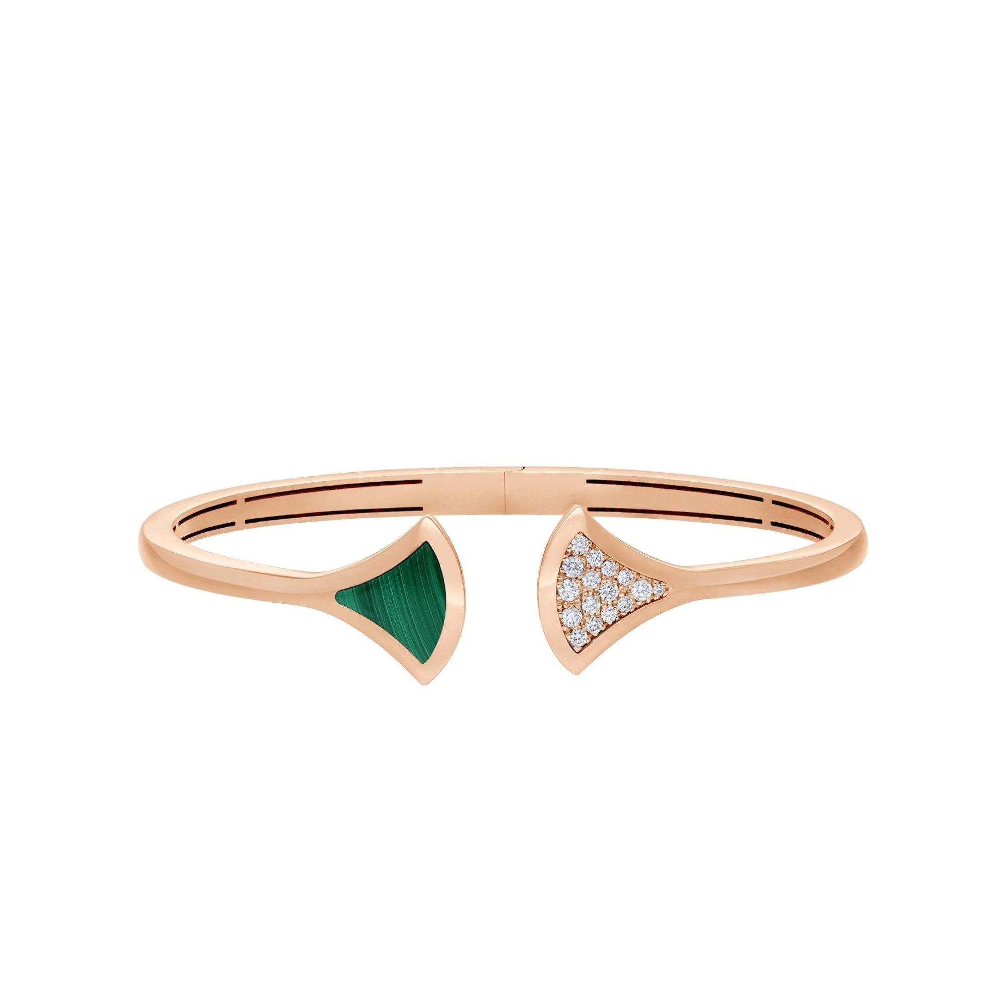 [BV]DREAM BRACELET OPEN MALACHITE PINK GOLD