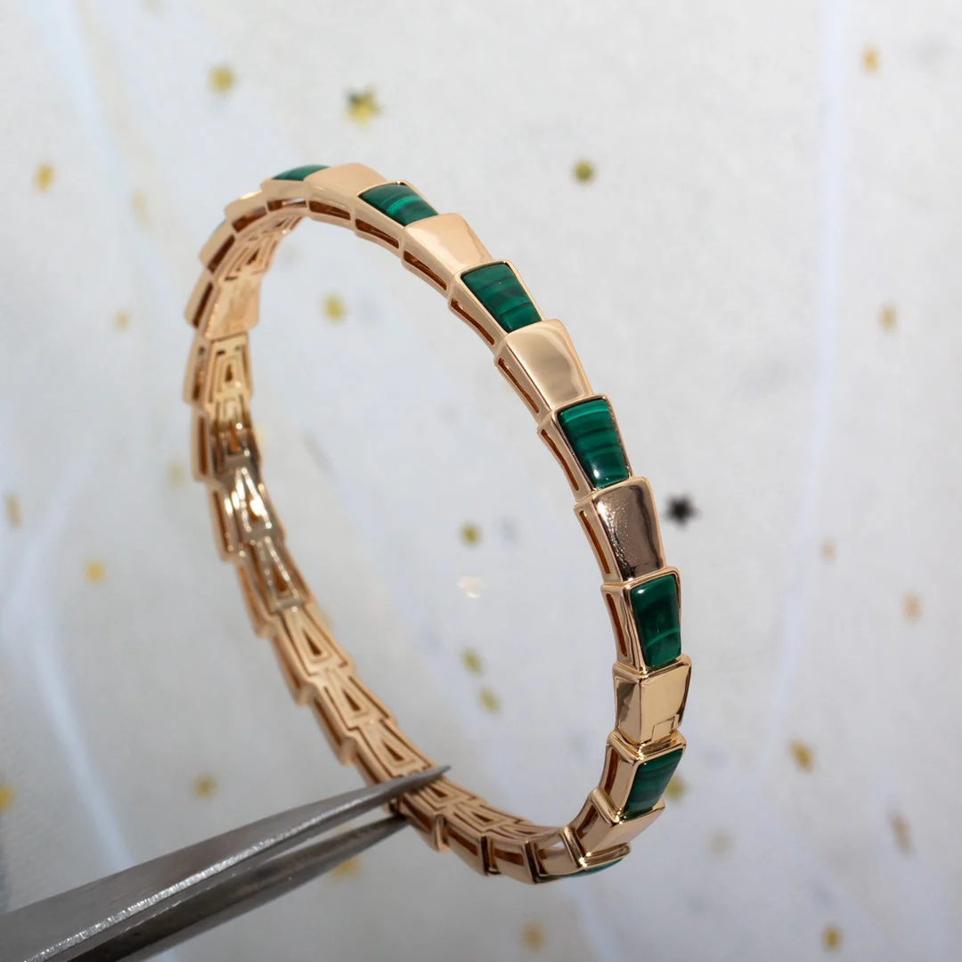 [BV]SERPENTI BRACELET PINK GOLD MALACHITE