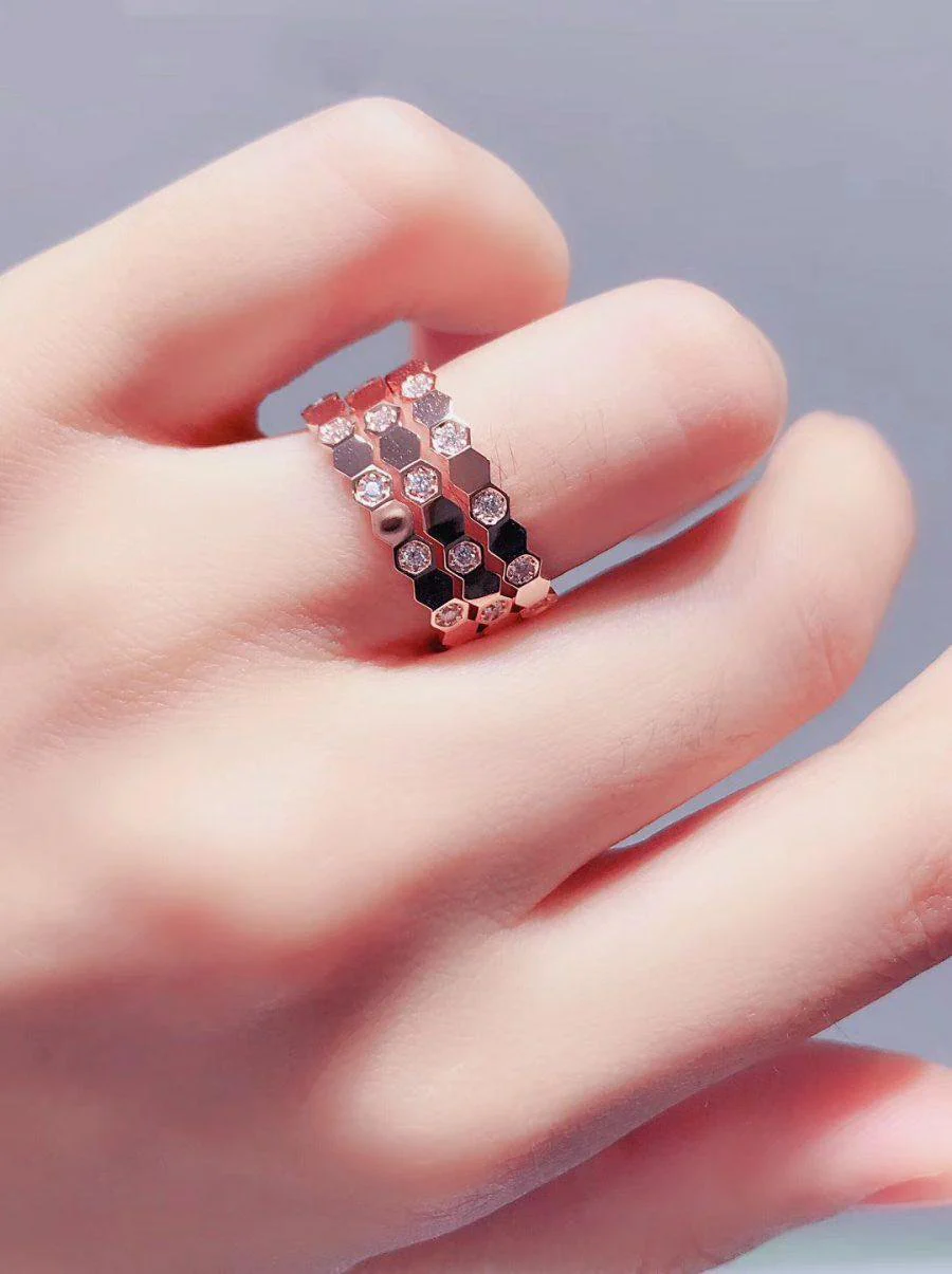 [CH]BEE LOVE RING PINK GOLD DIAMOND