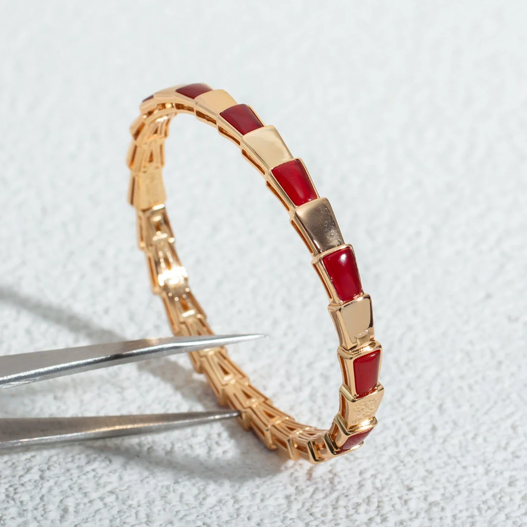 [BV]SERPENTI BRACELET PINK GOLD RUBELLITE