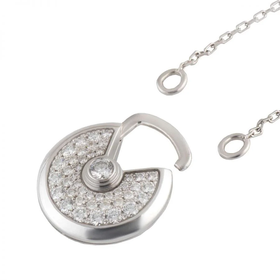 [CT]AMULETTE SILVER FULL DIAMOND NECKLACE