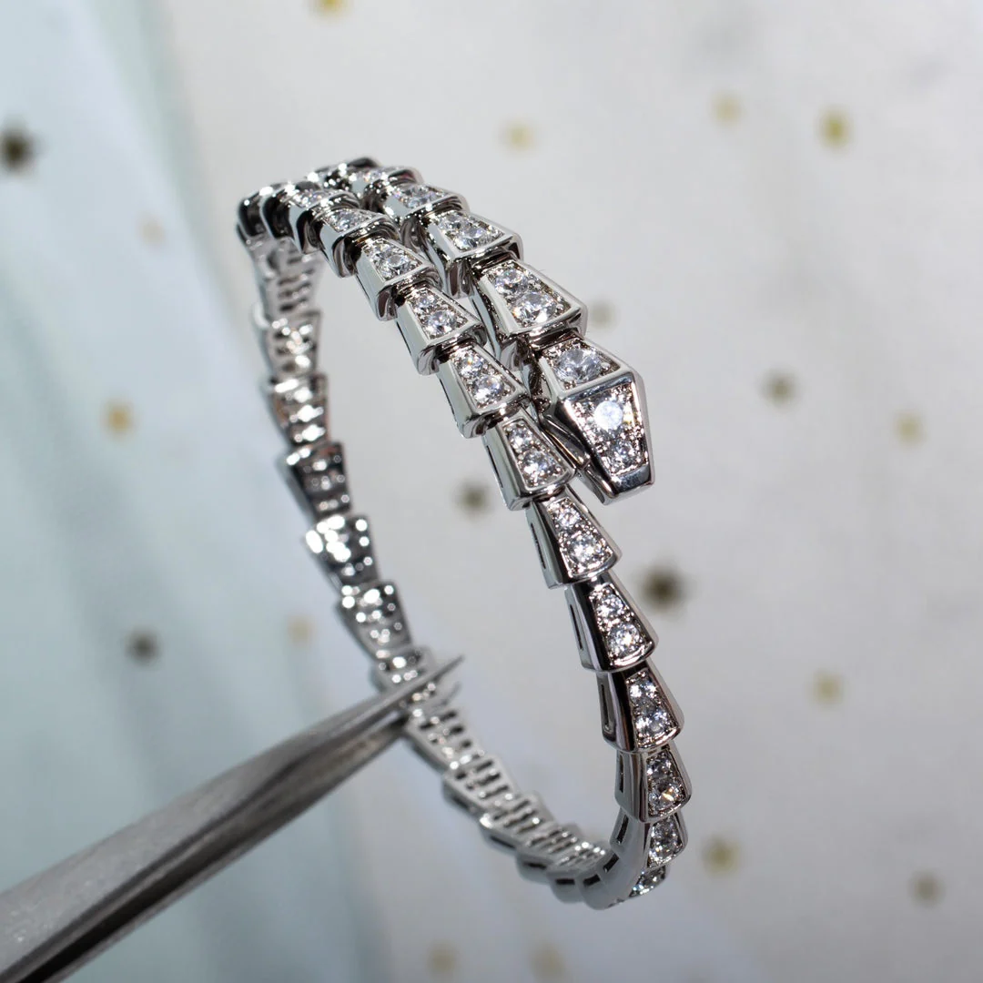 [BV]SERPENTI BRACELET 6MM SILVER DIAMOND
