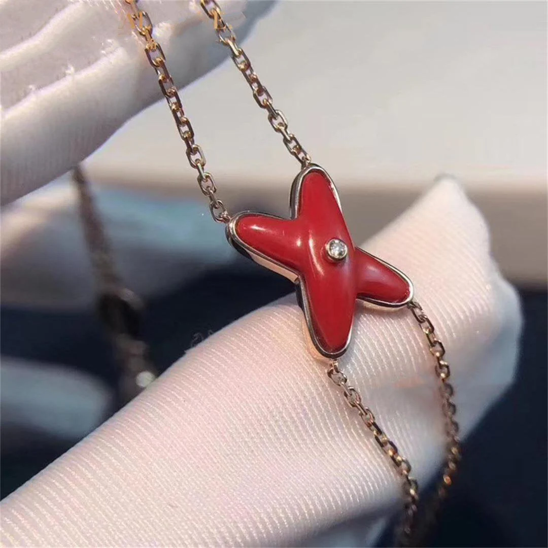 [CH]JEUX BRACELET CARNELIAN PINK GOLD 1 DIAMOND