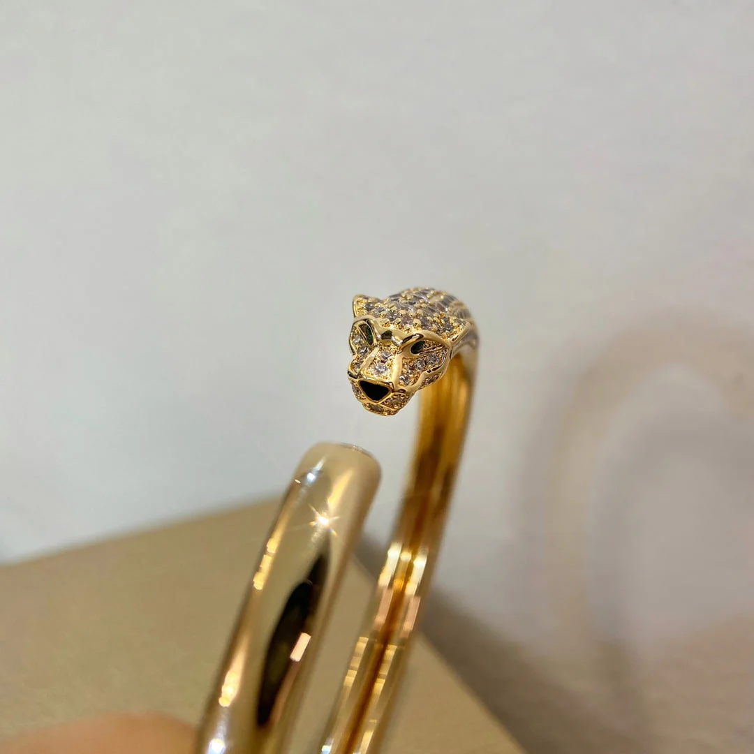 [CT]PANTHERE GOLD DIAMOND OPEN BRACELET