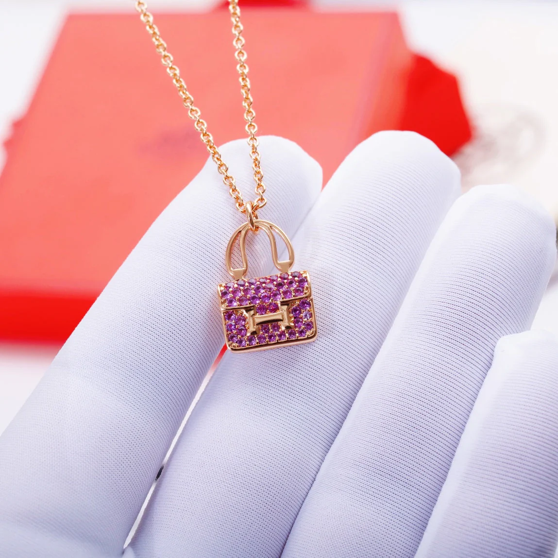 [Hmes]CONSTANCE PEDANT PURPLE DIAMOND NECKLACE