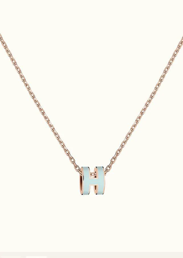 [Hmes]POP H LIGHT BLUE NECKLACE