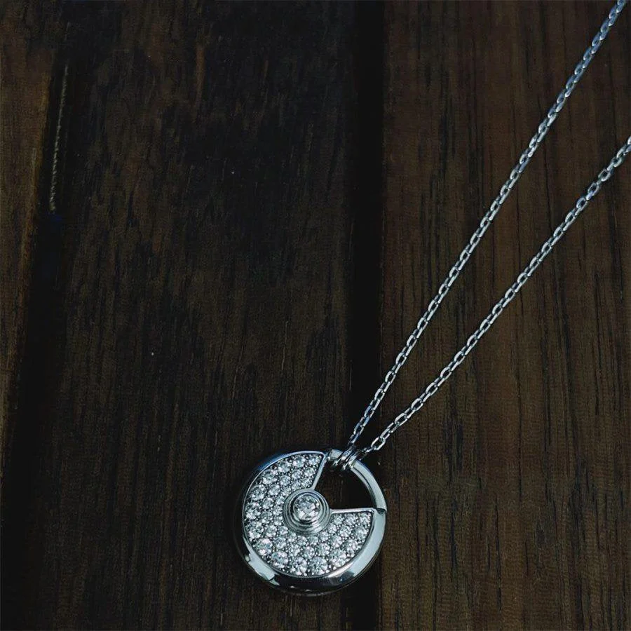 [CT]AMULETTE SILVER FULL DIAMOND NECKLACE