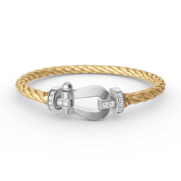 [FE]FORCE LARGE HORSESHOE HALF DIAMOND BRACELET SILVER