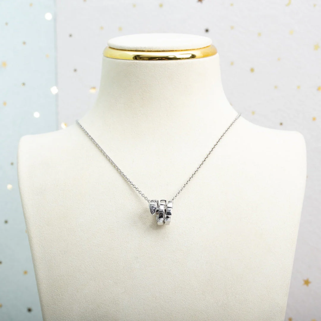 [BV]SERPENTI SILVER NECKLACE DIAMOND