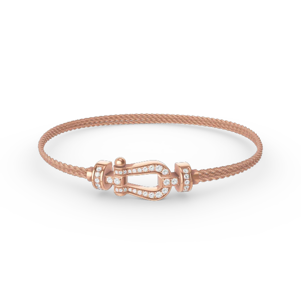 [FE]FORCE SMALL HORSESHOE  DIAMOND CHAIN ROPE BRACELET