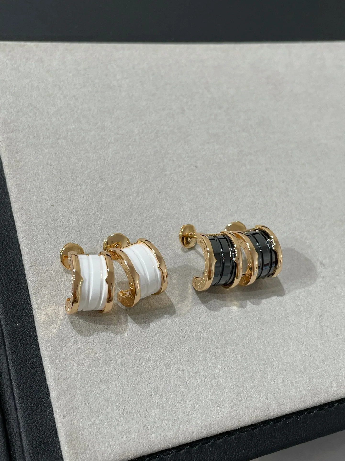 [BV]ZERO 1 PINK GOLD CERAMIC EARRINGS