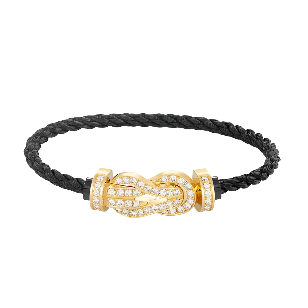 [FE]CHANCE LARGE 8 FIGURE BUCKLE FULLDIAMOND BRACELET GOLD