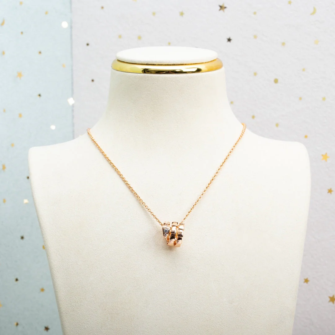 [BV]SERPENTI PINK GOLD NECKLACE DIAMOND