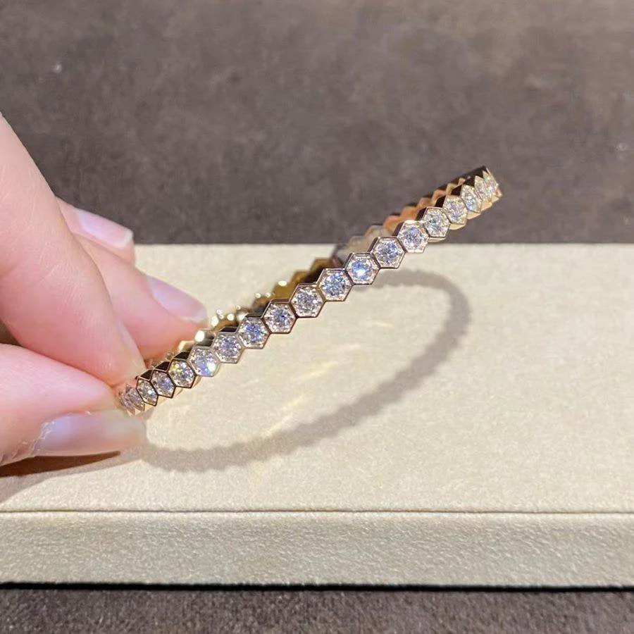 [CH]BEE LOVE GOLD BRACELET FULL DIAMOND