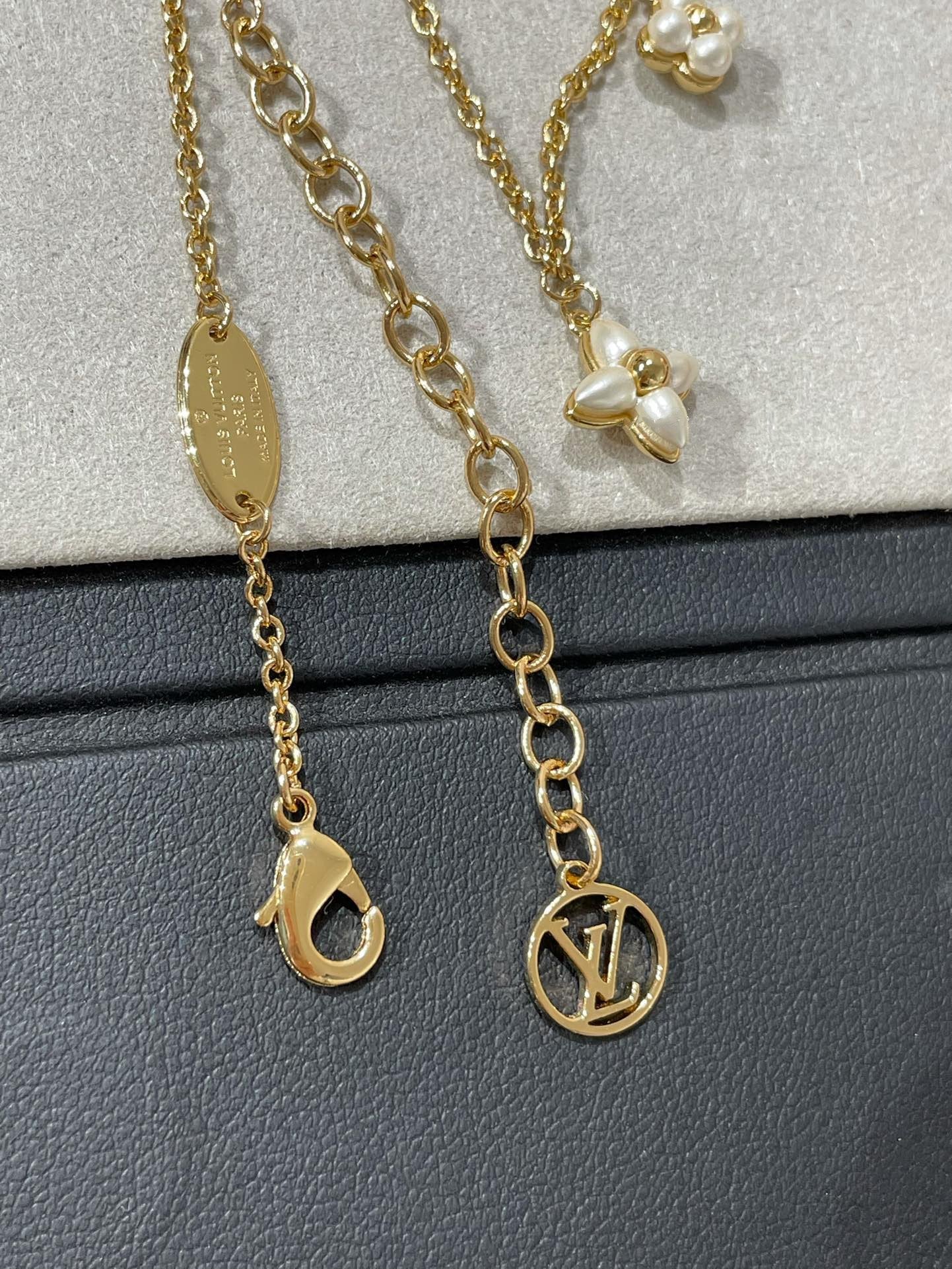 [BV]FLOWERGRAM GOLD MOP DOUBLE ROW NECKLACE