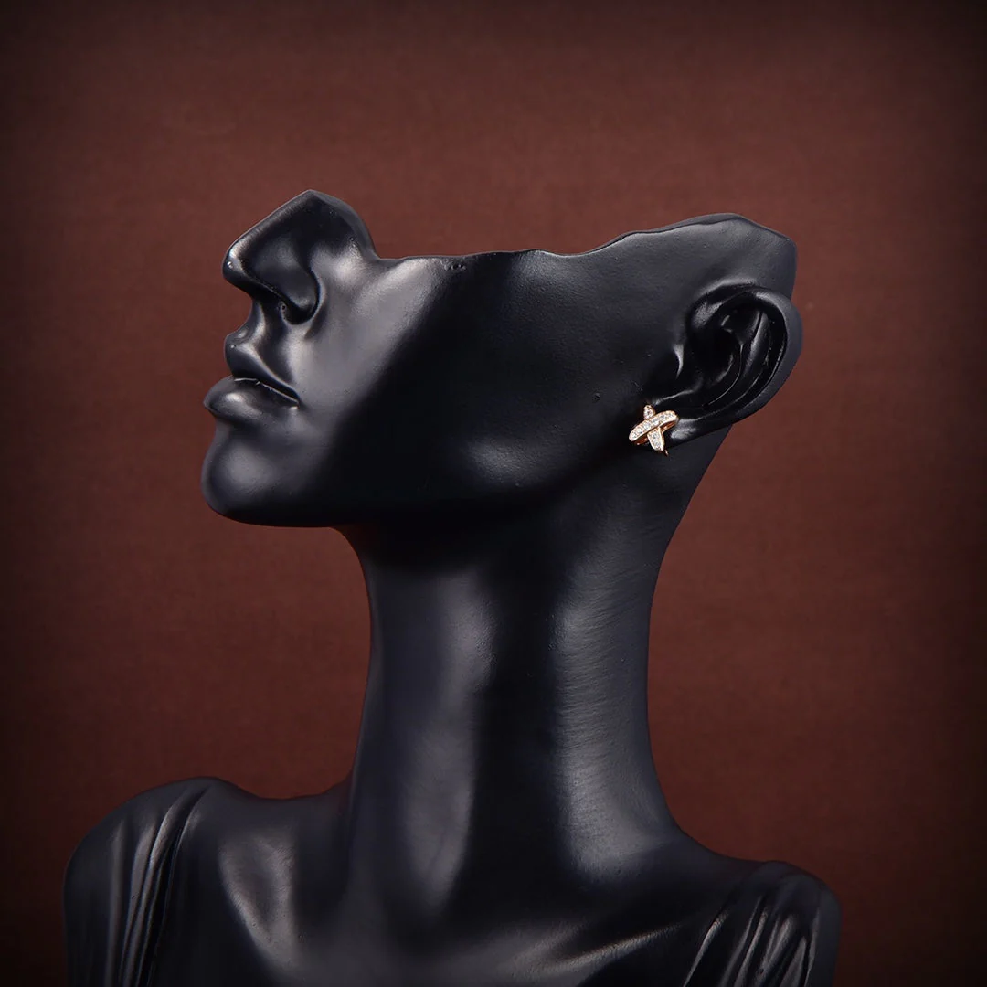 [CH]JEUX DE GOLD DIAMOND EARRINGS