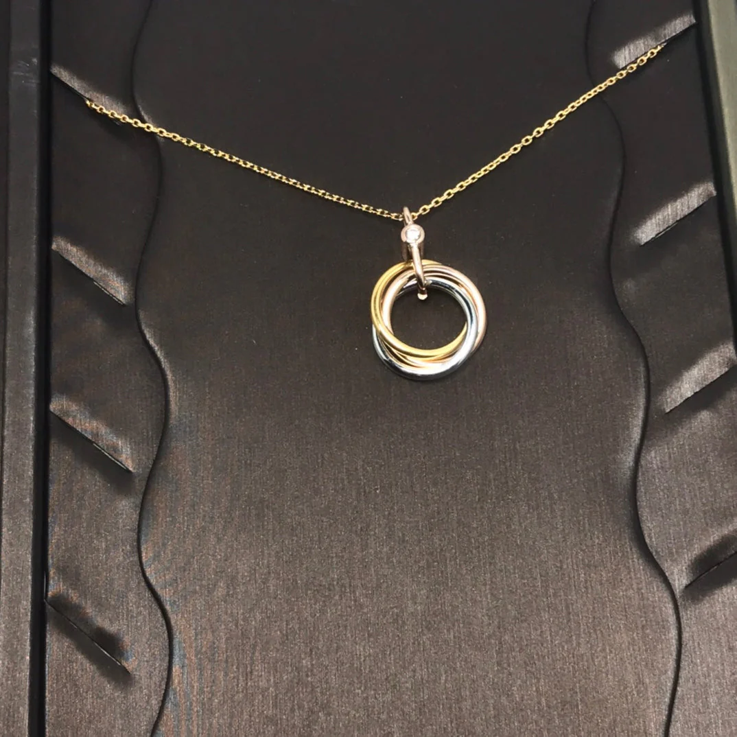 [CT]TRINITY SILVER GOLD PINK GOLD NECKLACE
