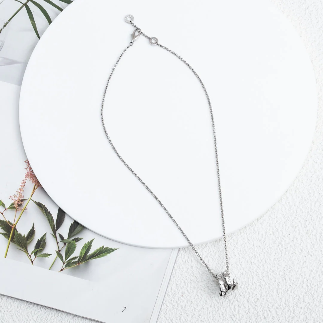 [BV]SERPENTI SILVER NECKLACE DIAMOND