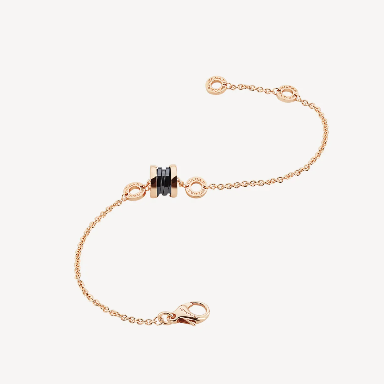 [BV]ZERO 1 SOFT PINK GOLD AND BLACK CERAMIC BRACELET