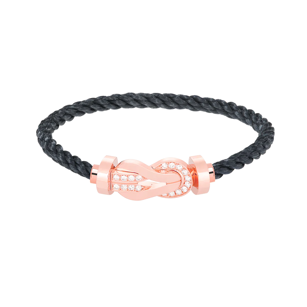 [FE]CHANCE LARGE 8 FIGURE BUCKLE HALF DIAMOND BRACELET ROSE GOLD