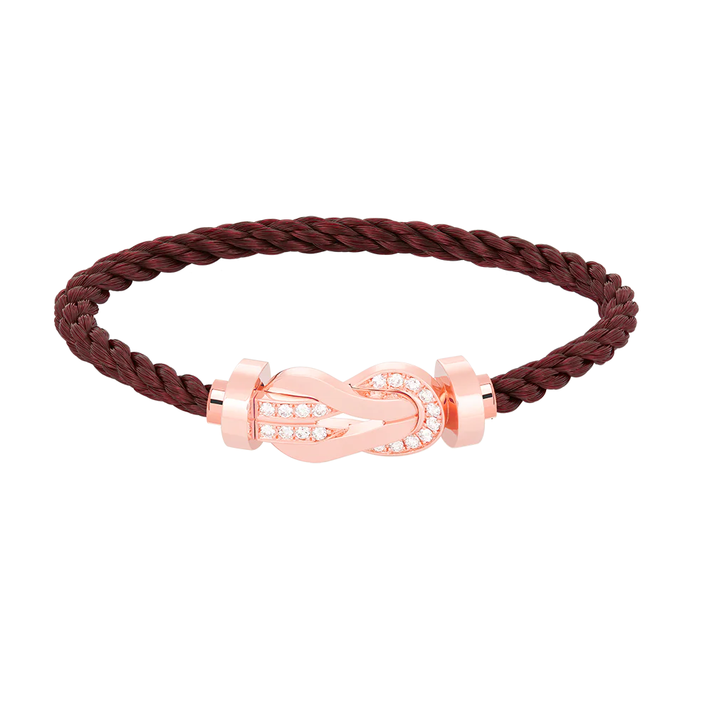 [FE]CHANCE LARGE 8 FIGURE BUCKLE HALF DIAMOND BRACELET ROSE GOLD