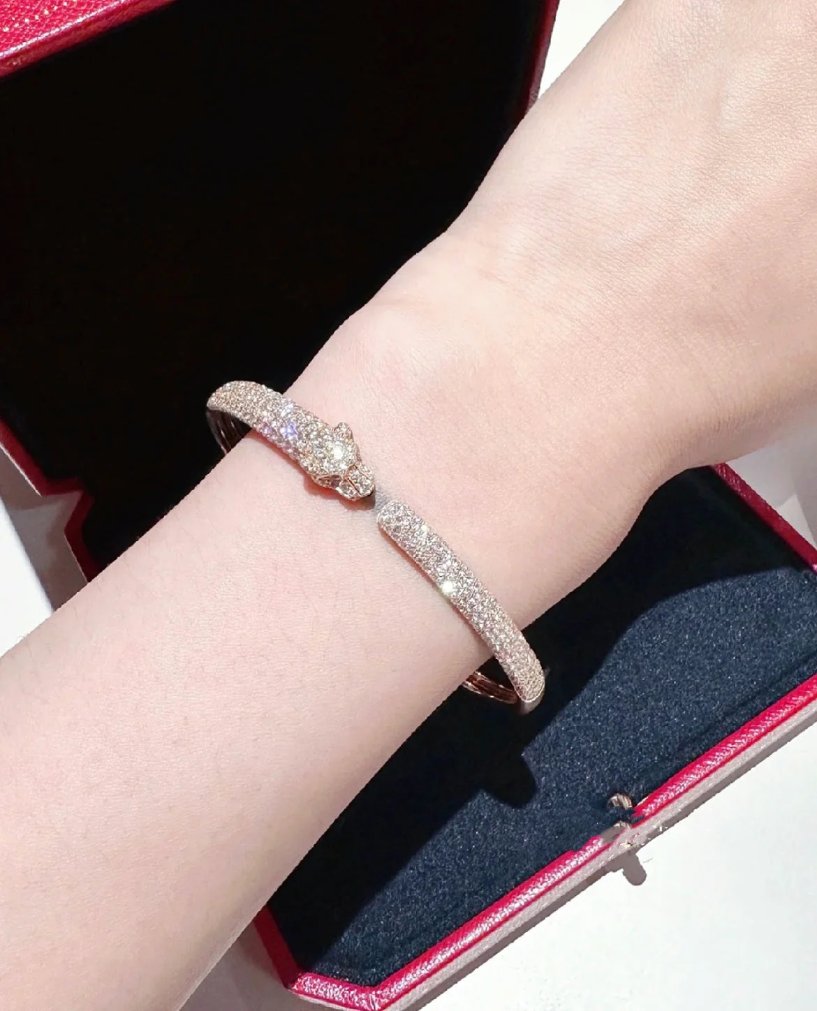 [CT]PANTHERE FULL DIAMOND OPEN BRACELET