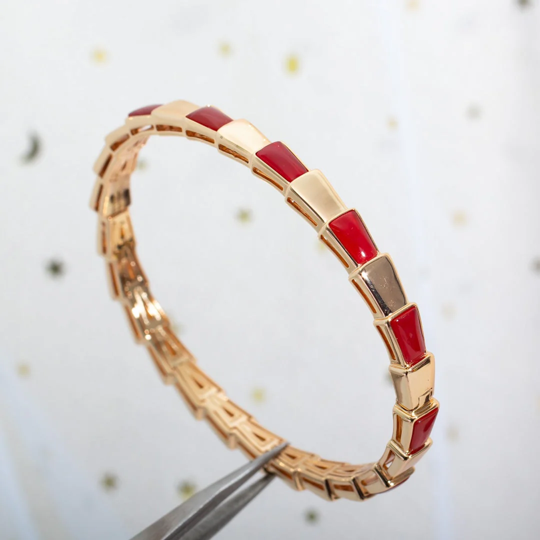 [BV]SERPENTI BRACELET PINK GOLD RUBELLITE