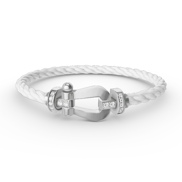 [FE]FORCE LARGE HORSESHOE HALF DIAMOND BRACELET SILVER