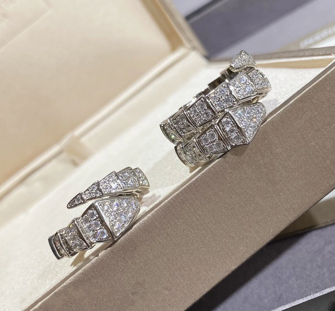 [BV]SERPENTI LARGE RING SILVER DIAMOND PAVED