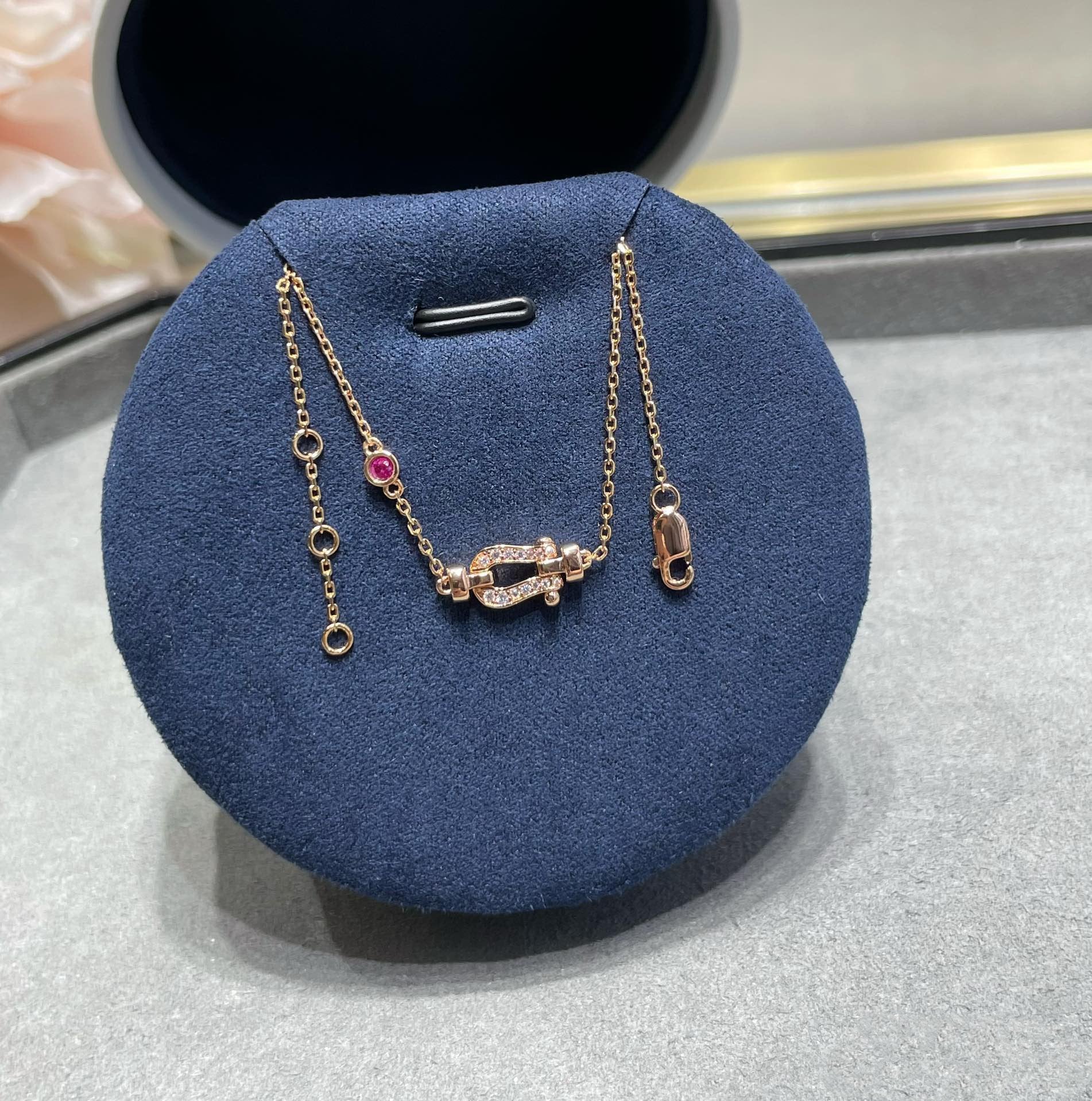 [FE]FORCE 10 DIAMOND CHAIN LINK PINK GOLD BRACELET