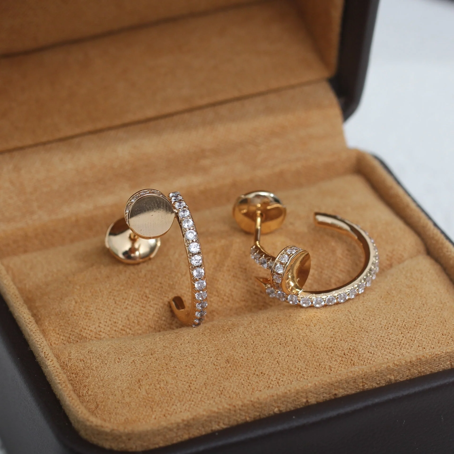 [CT]JUSTE EARRINGS 12.75MM PINK GOLD DIAMOND