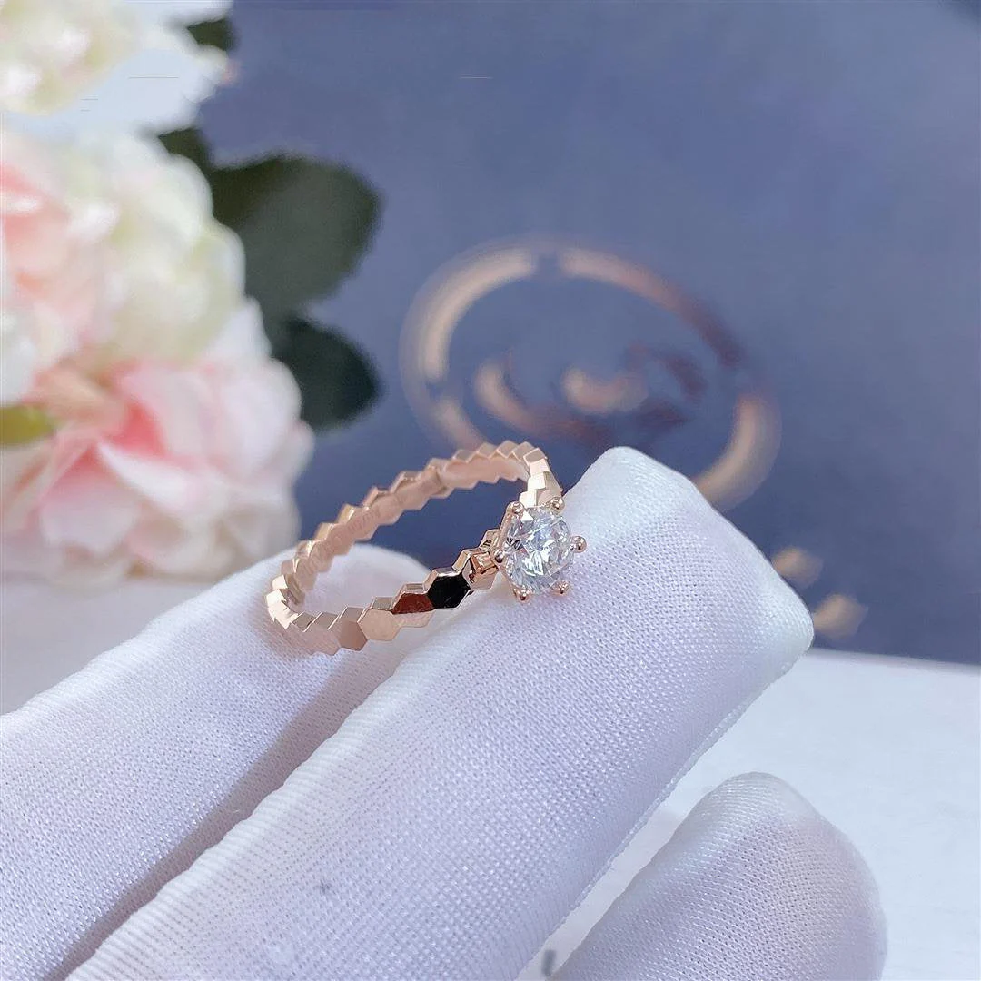 [CH]BEE LOVE RING PINK GOLD 1 DIAMOND