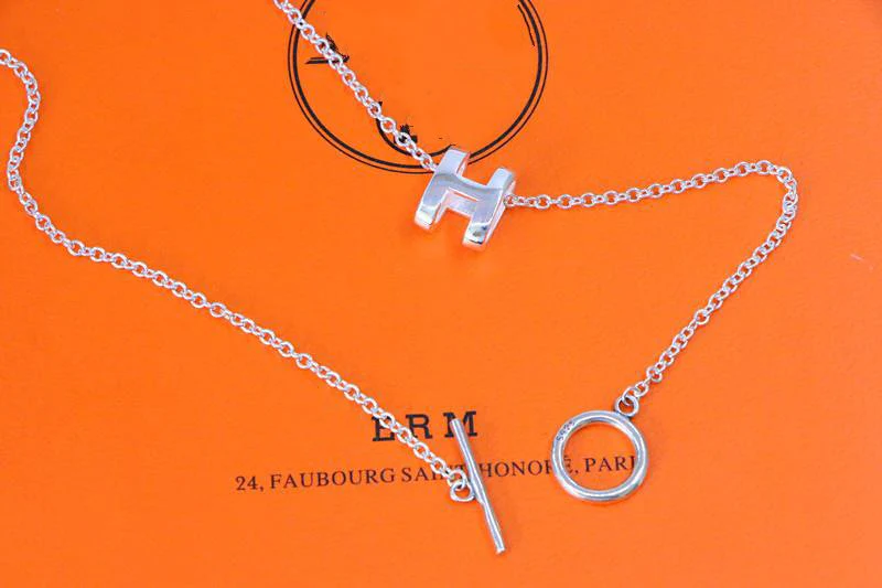 [Hmes]HM NECKLACE H LETTER OVAL SERIES