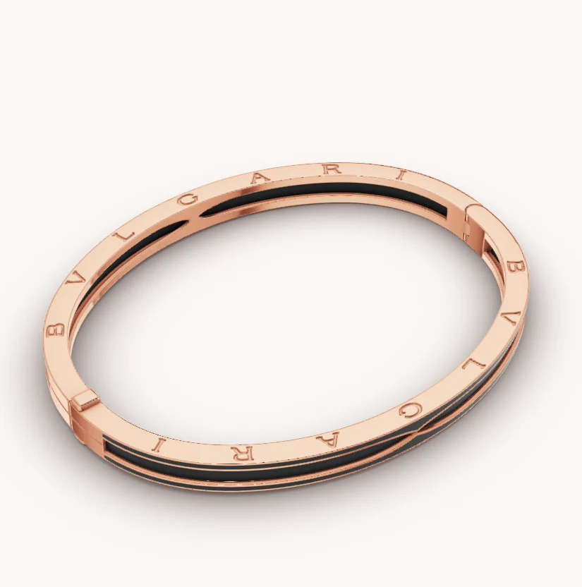 [BV]ZERO 1 PINK GOLD WITH MATTE BLACK CERAMIC BRACELET