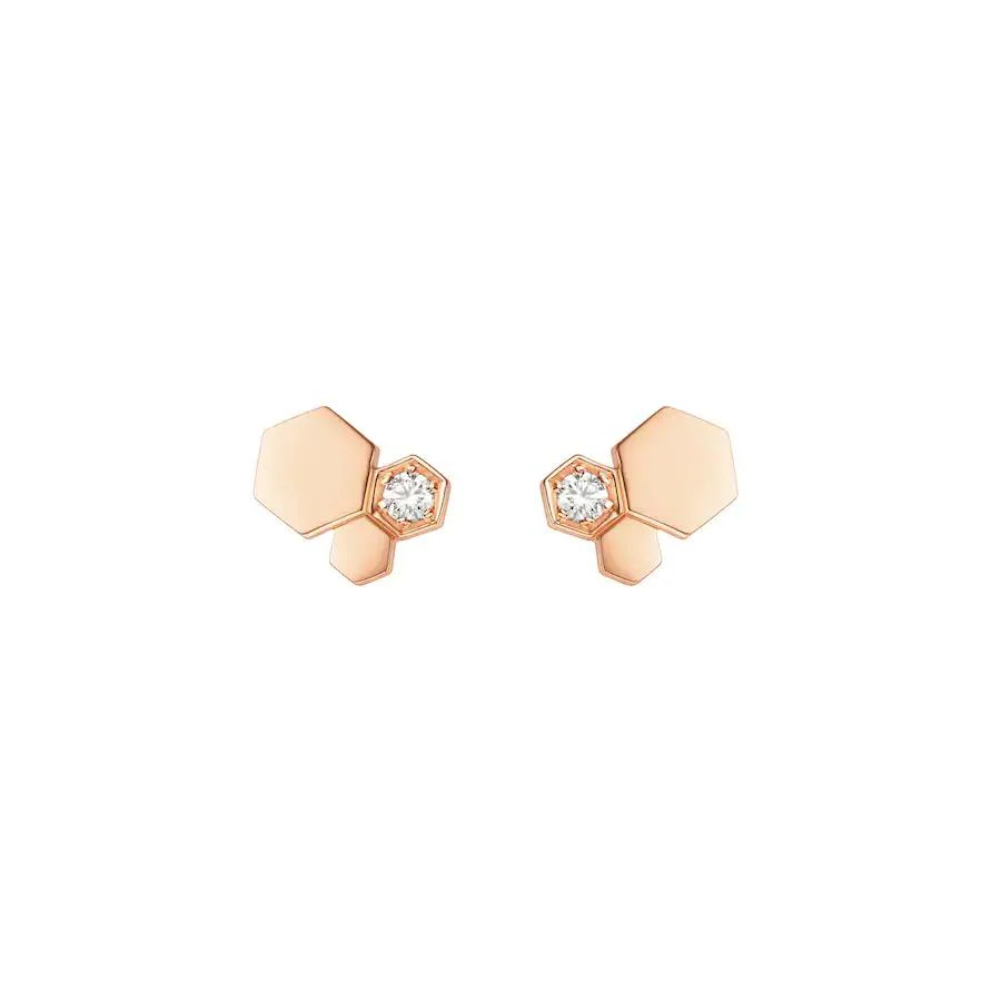 [CH]BEE LOVE PINK GOLD DIAMOND EARRINGS