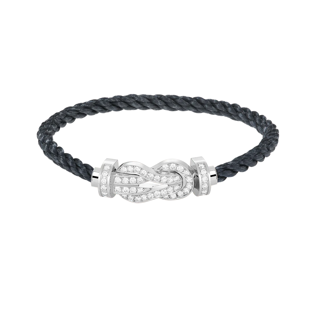 [FE]CHANCE LARGE 8 FIGURE BUCKLE FULL DIAMOND BRACELET SILVER