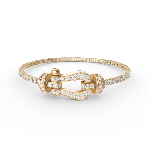 [FE]FORCE  LARGE HORSESHOE FULL DIAMOND TENNIS BRACELET