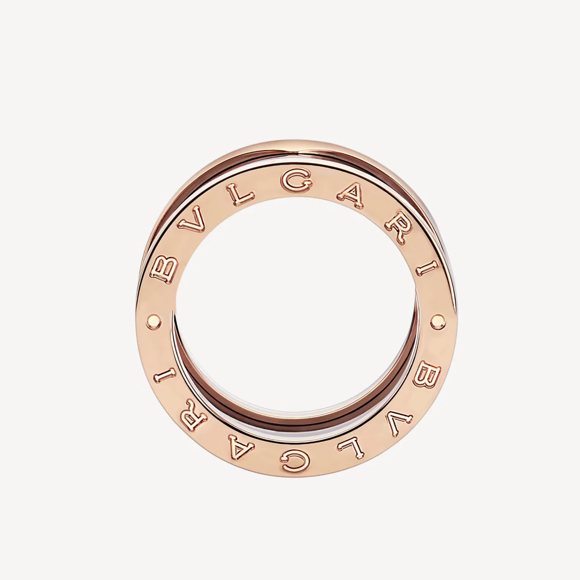 [BV]ZERO 1 FOUR-BAND LOOPS AND BLACK CERAMIC SPIRAL PINK GOLD RING