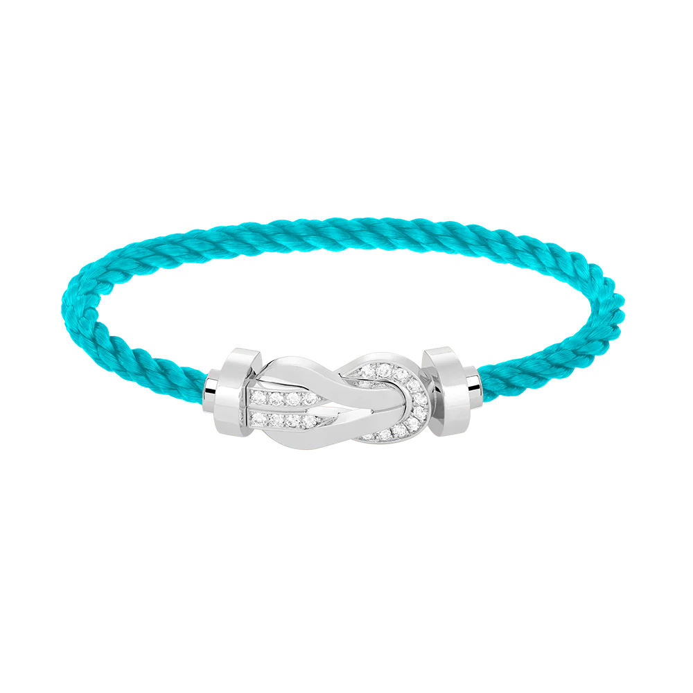 [FE]CHANCE LARGE 8 FIGURE BUCKLE HALF DIAMOND BRACELET SILVER