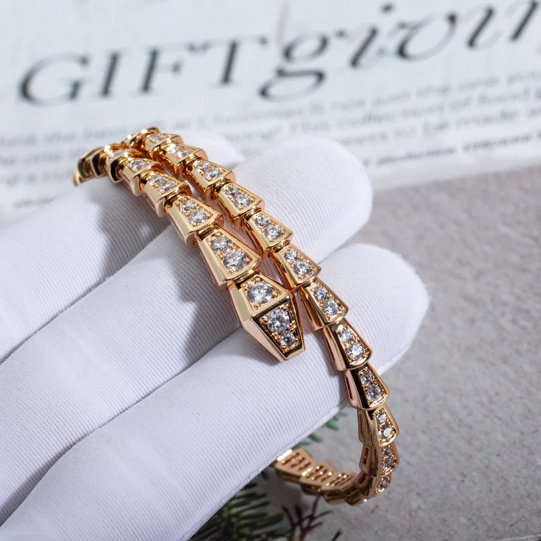 [BV]SERPENTI BRACELET 6.8MM PINK GOLD DIAMOND