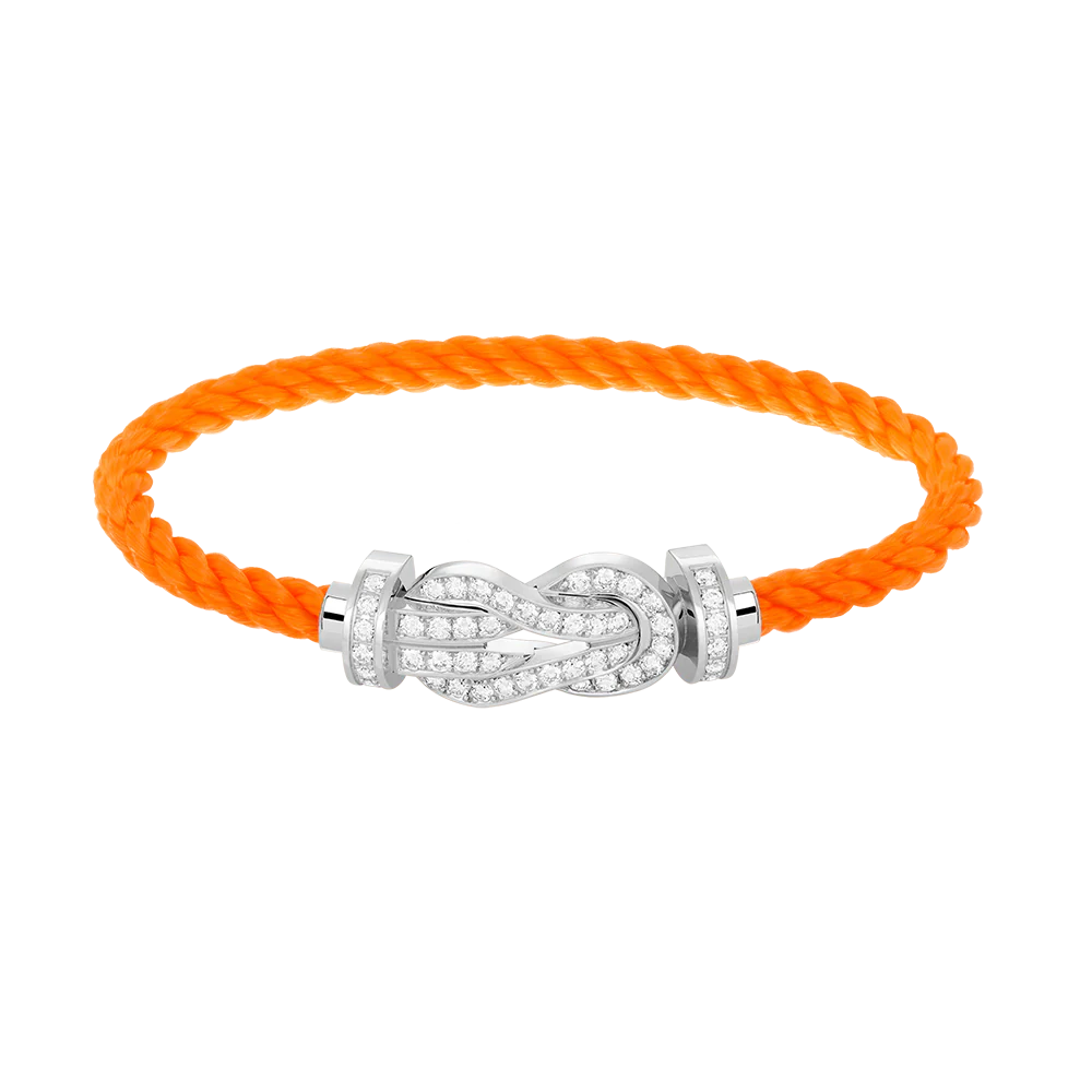 [FE]CHANCE LARGE 8 FIGURE BUCKLE FULL DIAMOND BRACELET SILVER