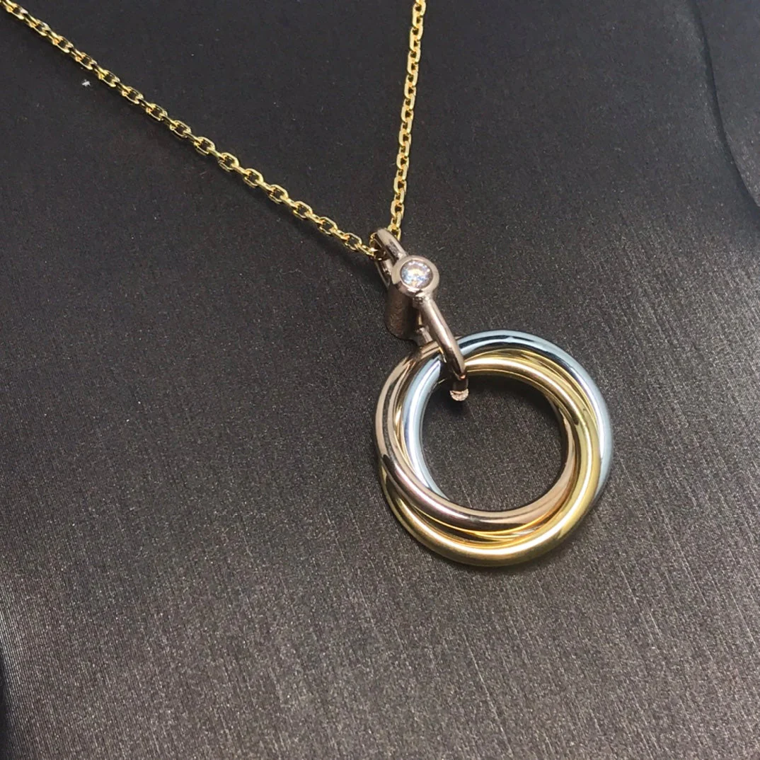 [CT]TRINITY SILVER GOLD PINK GOLD NECKLACE