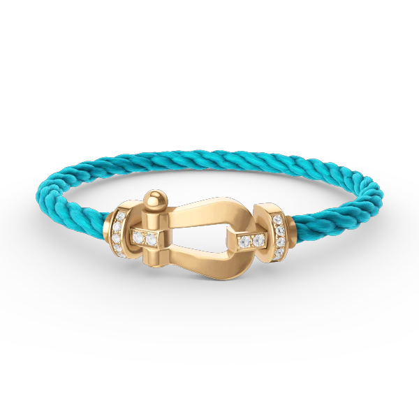 [FE]FORCE LARGE HORSESHOE HALF DIAMOND BRACELET GOLD