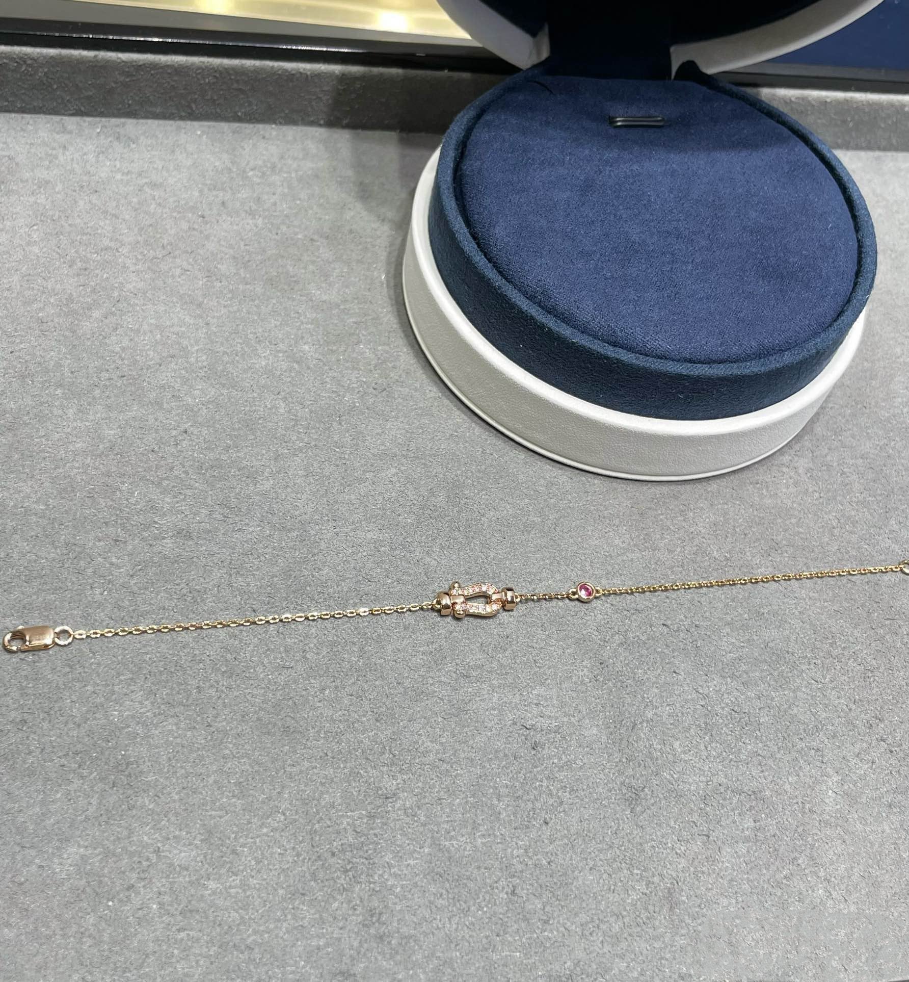 [FE]FORCE 10 DIAMOND CHAIN LINK PINK GOLD BRACELET
