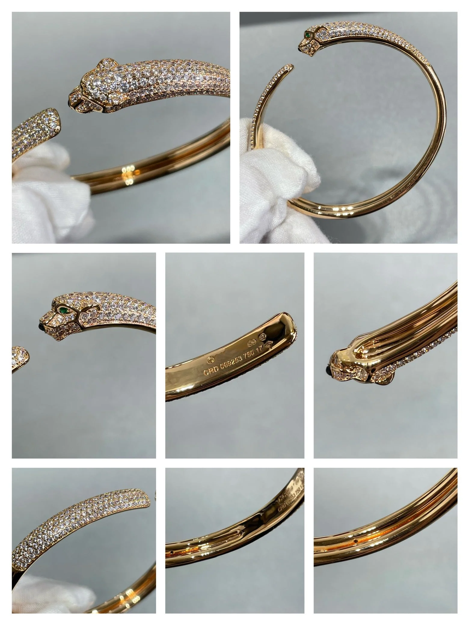 [CT]PANTHERE FULL DIAMOND OPEN BRACELET