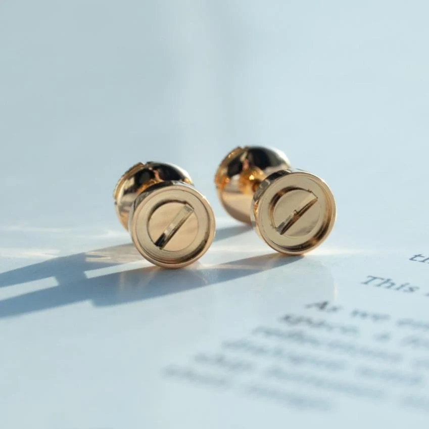 [Hmes]LOVE EARRINGS PINK GOLD 10MM