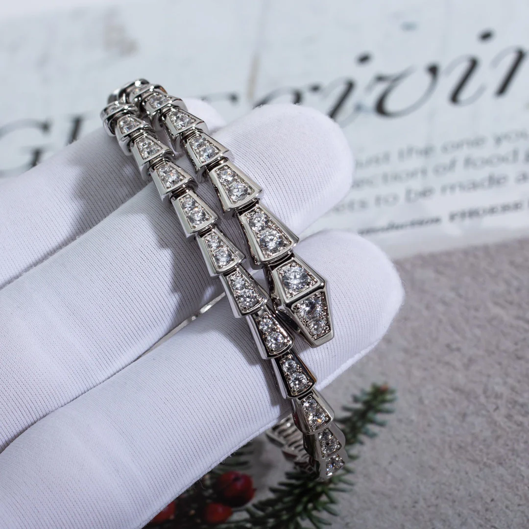 [BV]SERPENTI BRACELET 6MM SILVER DIAMOND