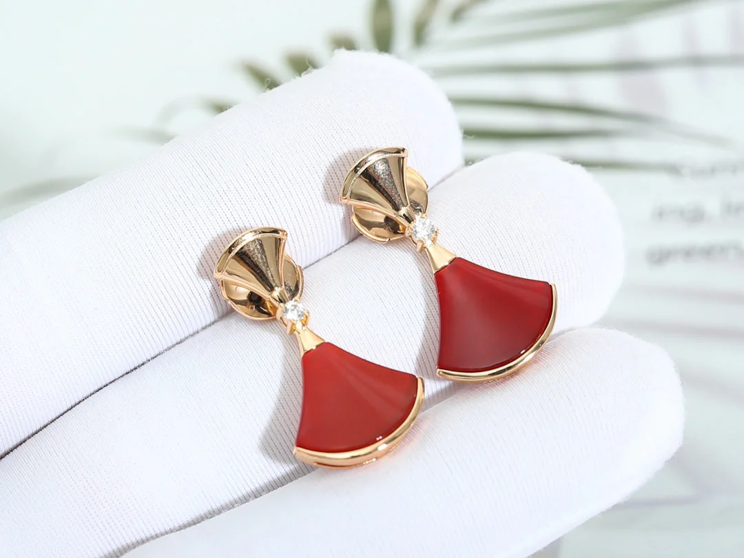 [BV]DREAM Carnelian PINK GOLD EARRINGS